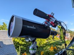 Skymax-127 with 705C on balcony rail holder